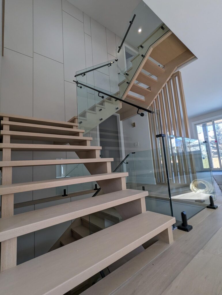 custom home stairs staining and finishing 2