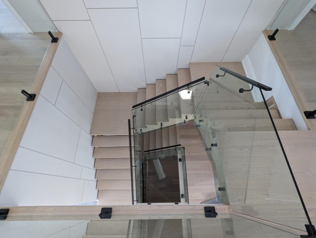 custom home stairs staining and finishing 3