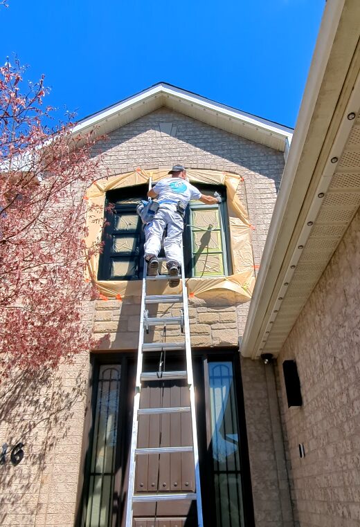 Exterior Painting 3 vinyl windows painting