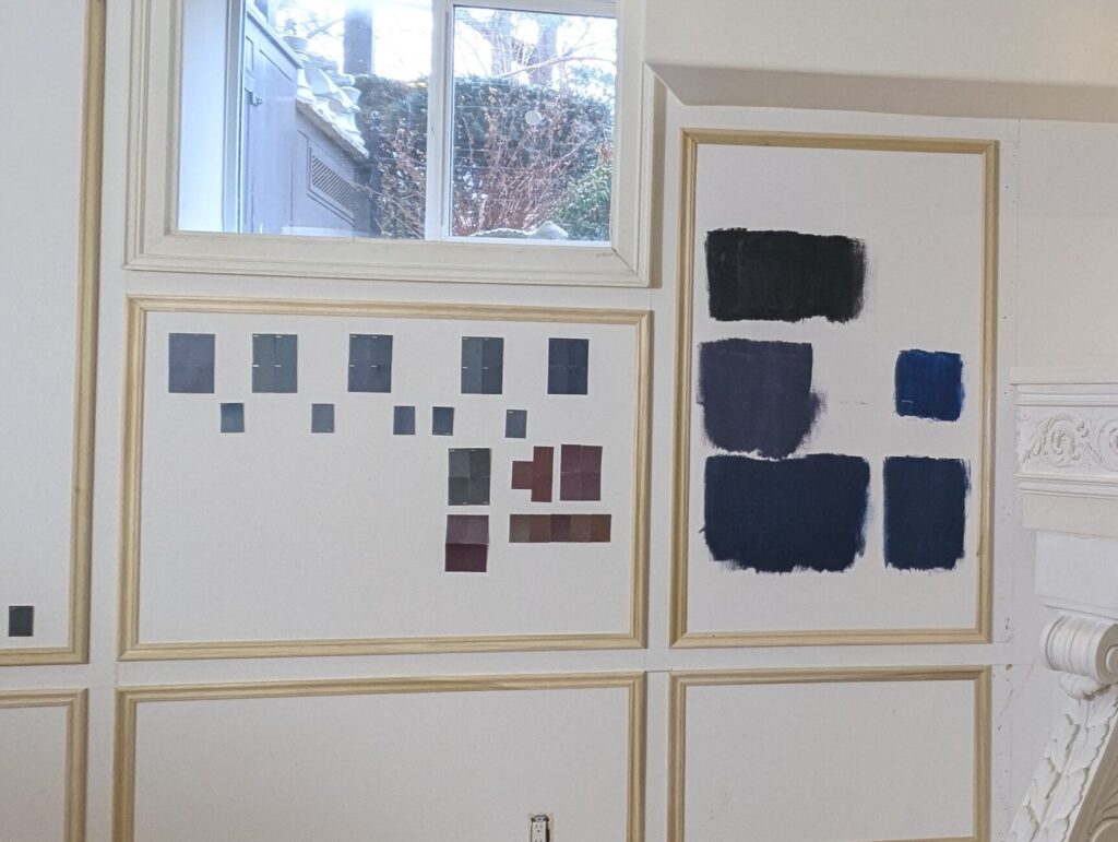 House Painting Services 10 paint samples on the wall
