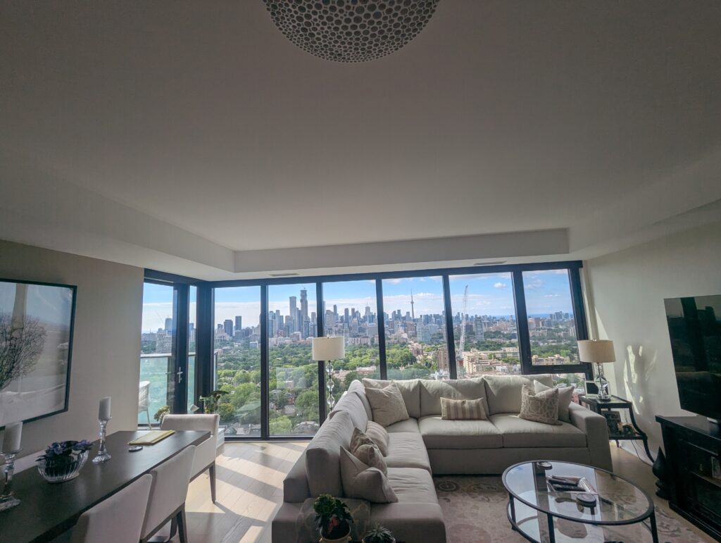 painted condo, view from window - Toronto