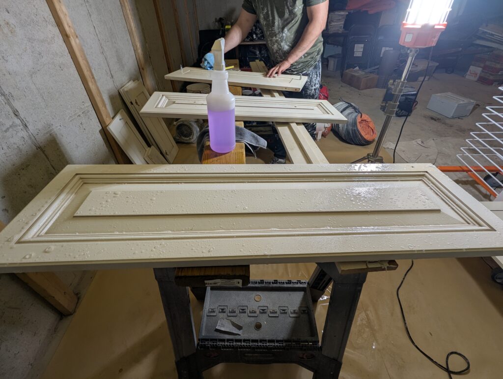 kitchen door degreasing process