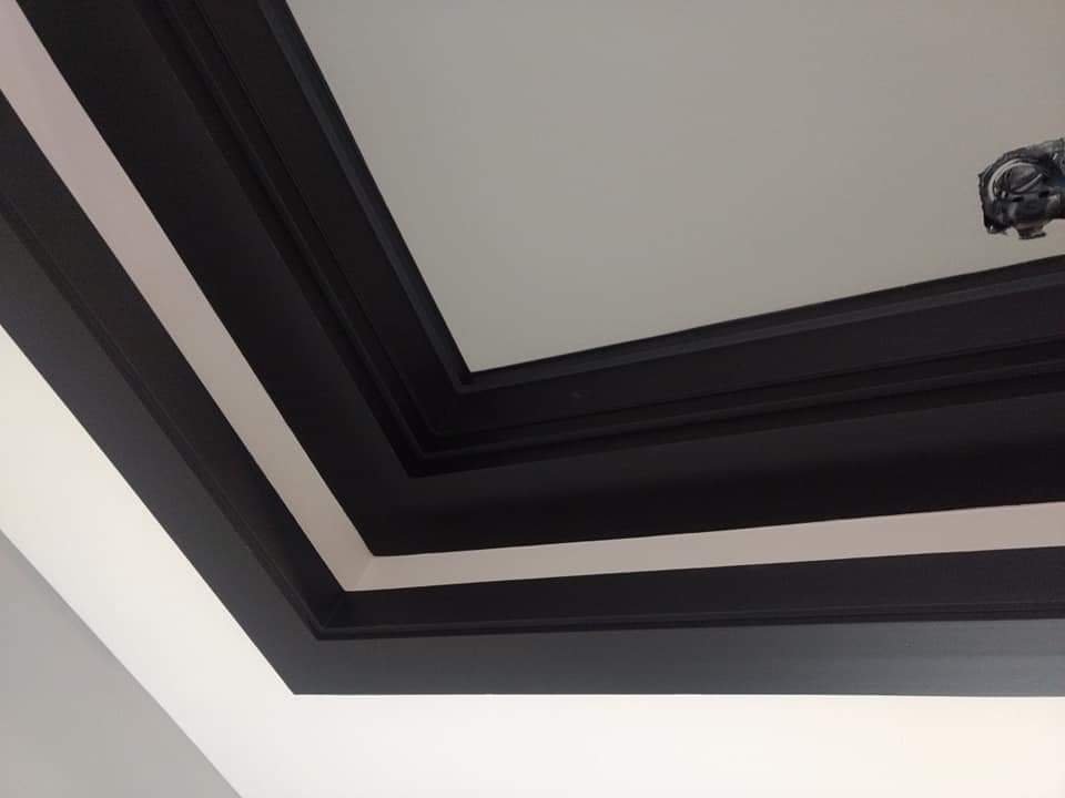 finished cutting around crown molding