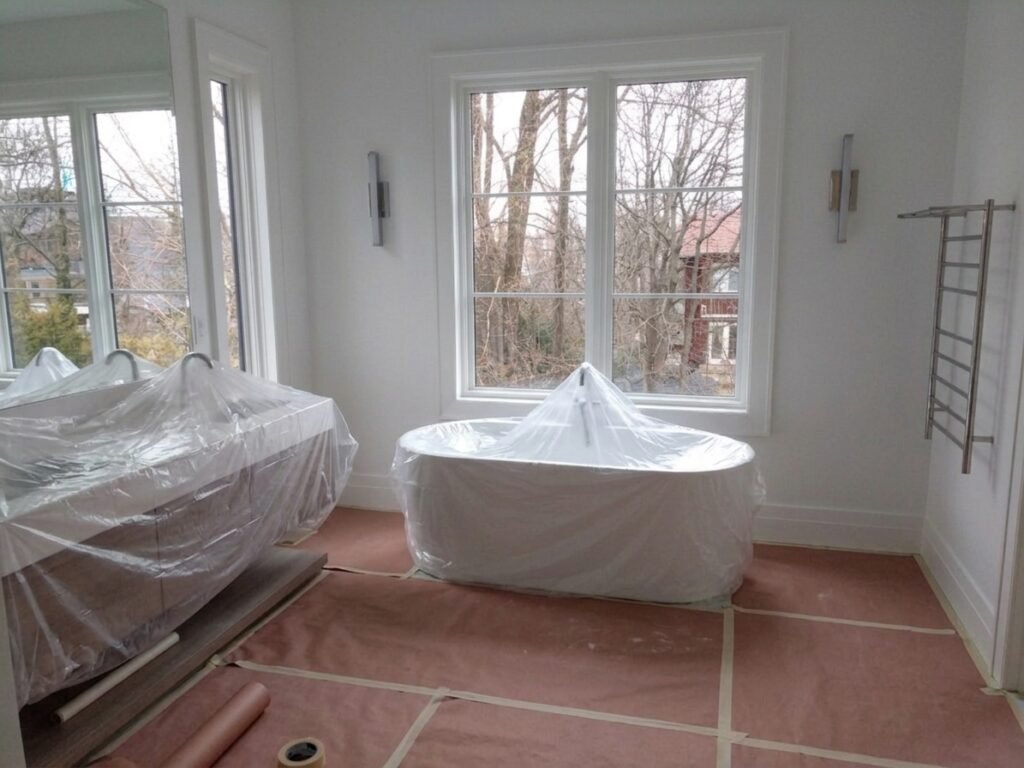 before bathroom was painted